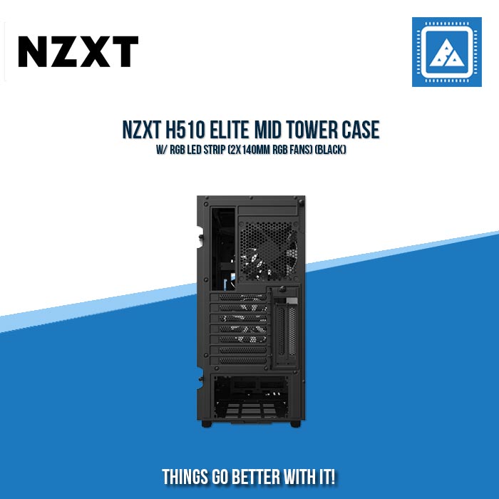 NZXT H510 ELITE MID TOWER CASE W/ RGB LED STRIP (2X140MM RGB FANS) (BLACK) NZXT H510 ELITE MID TOWER CASE W/ RGB LED STRIP (2X140MM RGB FANS) (BLACK)